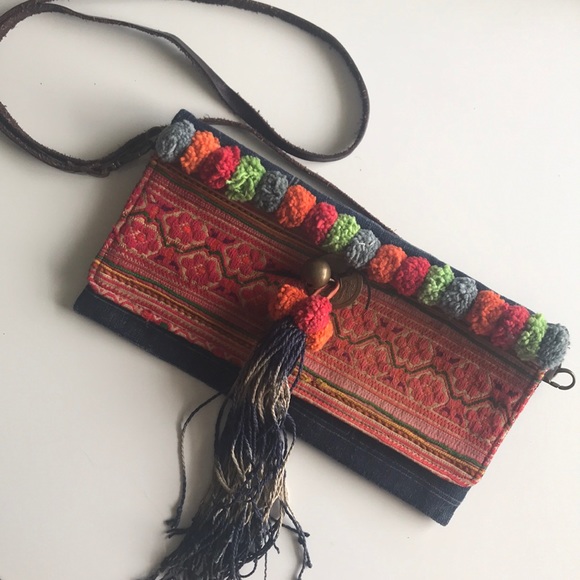 Anthropologie Handbags - Boho Clutch/ Sling Purse